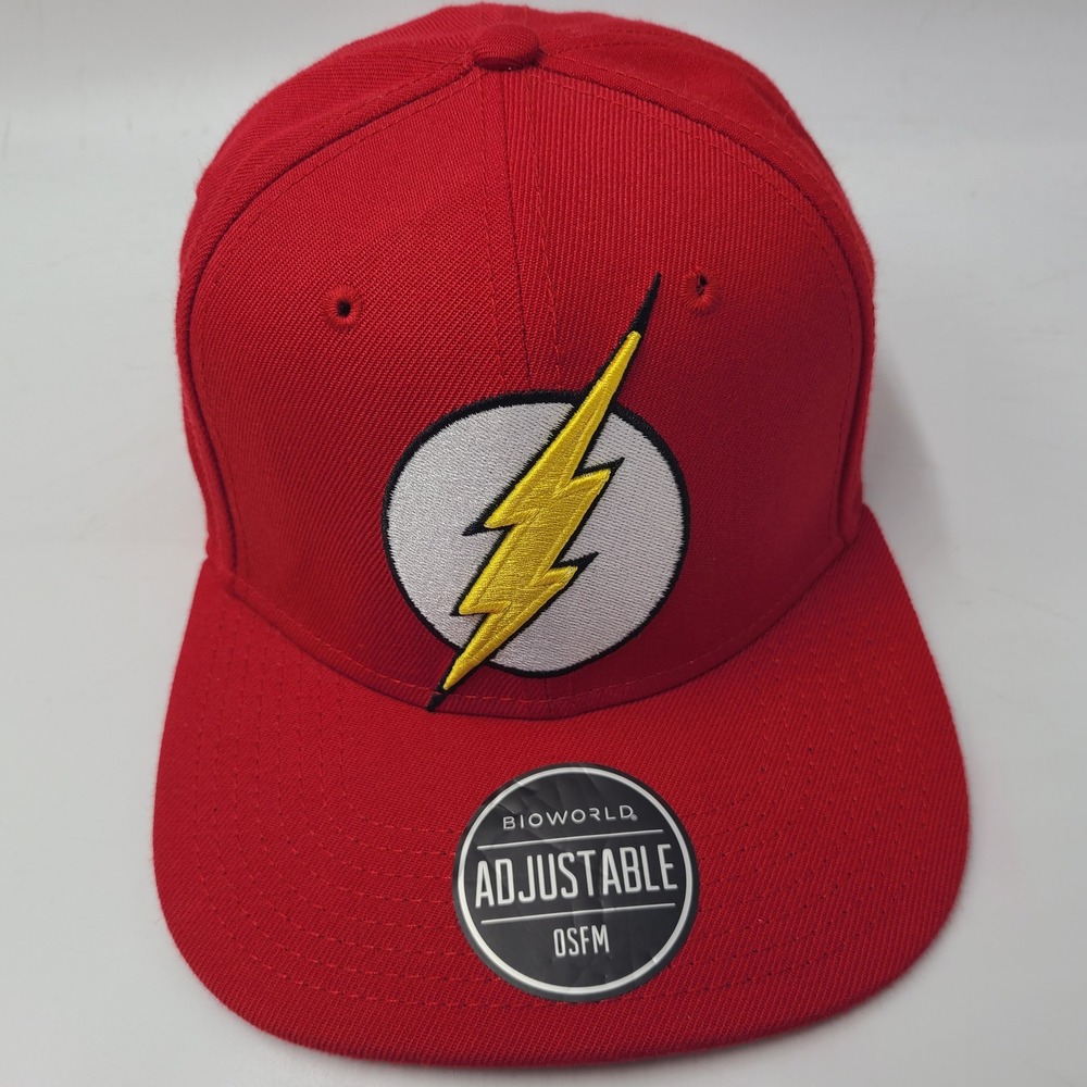 The Flash Hat Snapback BioWorld Red DC Comics Superhero Wool Blend Casual Men